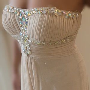 Cachet  Jeweled Strapless Prom Dress